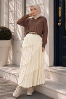 Vêtements hijab ÉCRU JUPE EN VOILE SUPERPOSÉ T 7652