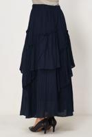 Hijab clothing NAVY BLUE LAYERED VOILE SKIRT T 7652