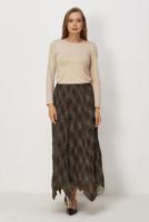 Vêtements hijab BRUN JUPE À CARREAUX COUPE ASYMÉTRIQUE T 8401