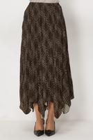 Vêtements hijab BRUN JUPE À CARREAUX COUPE ASYMÉTRIQUE T 8401