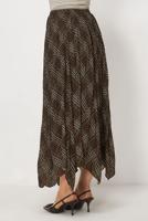 Vêtements hijab BRUN JUPE À CARREAUX COUPE ASYMÉTRIQUE T 8401