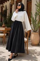 Vêtements hijab NOIR JUPE EN POPELINE À POCHES T 9502