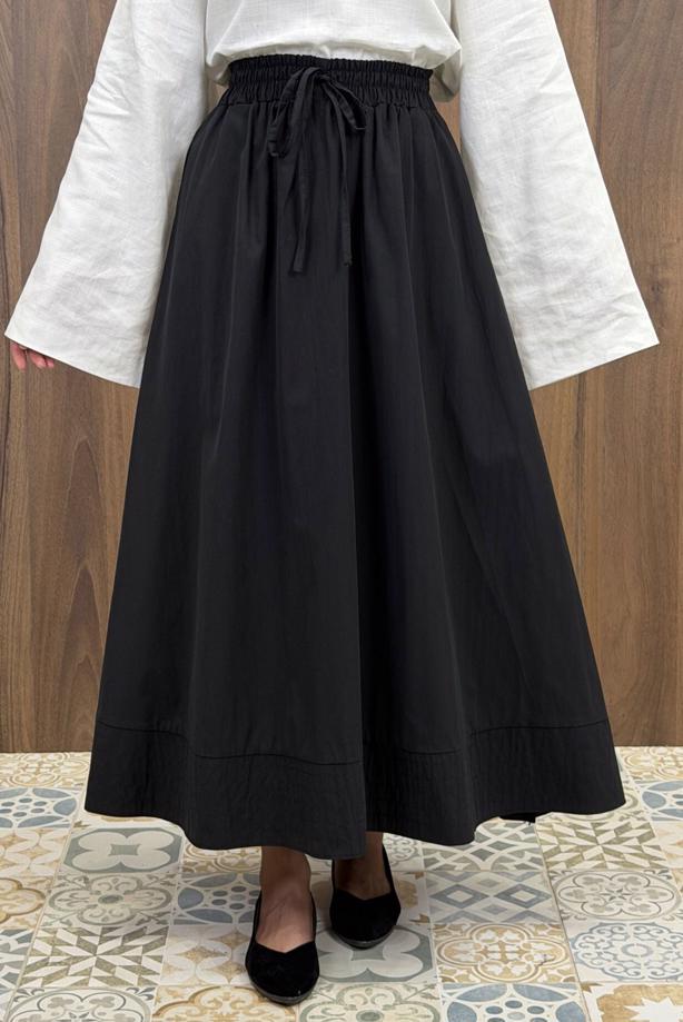 Vêtements hijab NOIR JUPE EN POPELINE À POCHES T 9502 - TRENDTESETTÜR