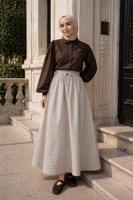 Vêtements hijab BEIGE JUPE EN POPELINE À POCHES T 9502