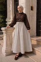 Vêtements hijab BEIGE JUPE EN POPELINE À POCHES T 9502