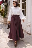 Vêtements hijab PRUNE JUPE EN POPELINE À POCHES T 9502