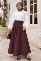 Vêtements hijab PRUNE JUPE EN POPELINE À POCHES T 9502