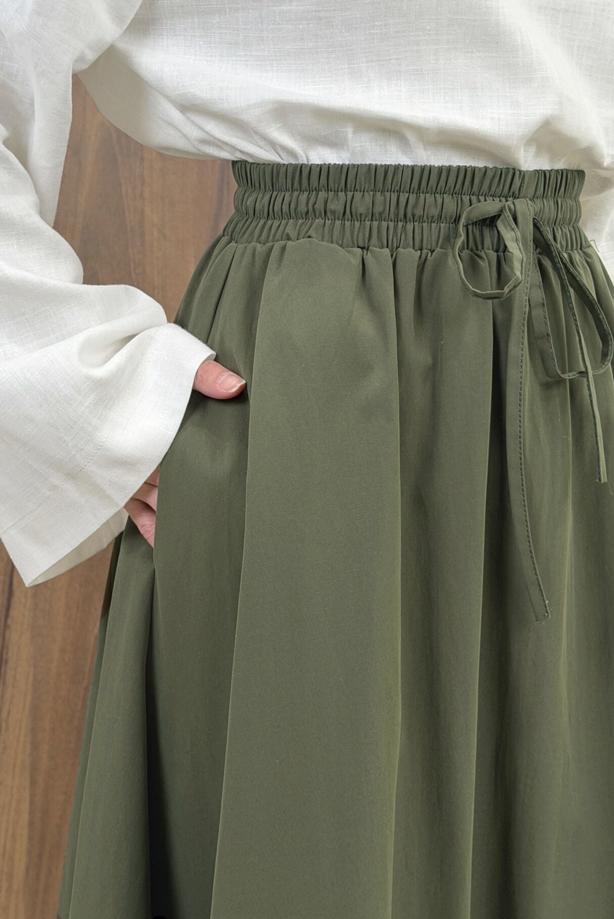 Vêtements hijab VERT JUPE EN POPELINE À POCHES T 9502 - TRENDTESETTÜR