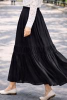 Hijab clothing BLACK ELASTIC WAIST SKIRT T 95606