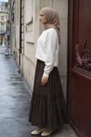 Hijab clothing BROWN ELASTIC WAIST SKIRT T 95606