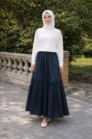 Hijab clothing NAVY BLUE ELASTIC WAIST SKIRT T 95606