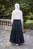Hijab clothing NAVY BLUE ELASTIC WAIST SKIRT T 95606