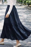 Hijab clothing NAVY BLUE ELASTIC WAIST SKIRT T 95606