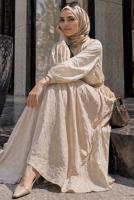 Vêtements hijab BEIGE JUPE TAILLE ÉLASTIQUE EN COTON T 9765