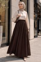 Vêtements hijab BRUN JUPE TAILLE ÉLASTIQUE EN COTON T 9765