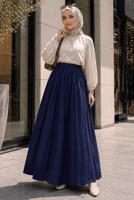 Vêtements hijab BLEU MARINE JUPE TAILLE ÉLASTIQUE EN COTON T 9765