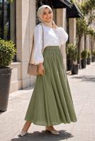 Vêtements hijab VERT JUPE TAILLE ÉLASTIQUE EN COTON T 9765