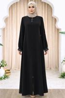 Tesettür giyim SİYAH FERMUARLI FERACE T 0200