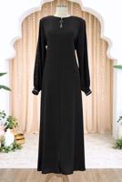 Tesettür giyim SİYAH FERMUARLI FERACE T 0200