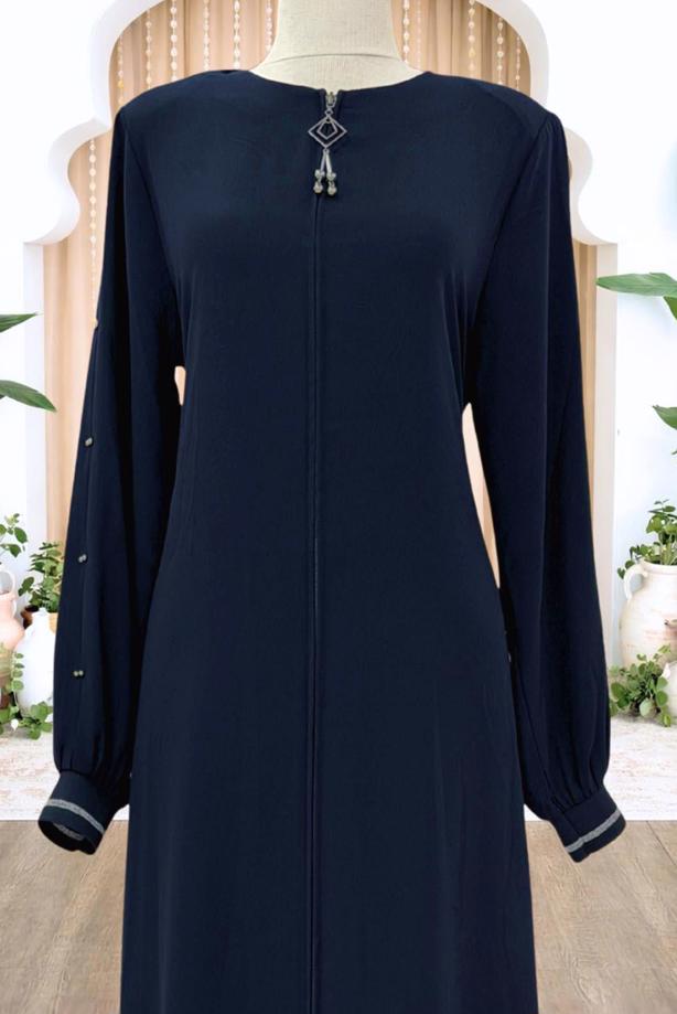 Tesettür giyim LACİVERT FERMUARLI FERACE T 0200 - TRENDTESETTÜR