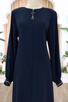 Tesettür giyim LACİVERT FERMUARLI FERACE T 0200