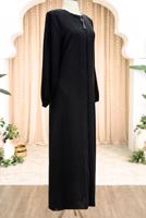 Vêtements hijab NOIR ABAYA DÉTAILLÉE DE GEMME T 5100
