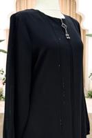 Vêtements hijab NOIR ABAYA DÉTAILLÉE DE GEMME T 5100