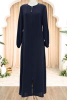Vêtements hijab BLEU MARINE ABAYA DÉTAILLÉE DE GEMME T 5100