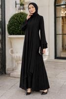 Vêtements hijab NOIR ENSEMBLE ROBE AVEC ABAYA T 8089
