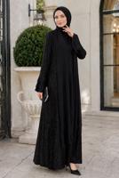 Vêtements hijab NOIR ENSEMBLE ROBE AVEC ABAYA T 8089