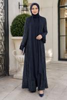 Vêtements hijab BLEU MARINE ENSEMBLE ROBE AVEC ABAYA T 8089