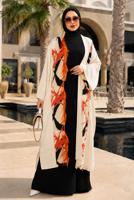 Tesettür giyim BEJ TÜY DETAYLI ABAYA T 83704