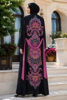 Tesettür giyim SİYAH KUŞAKLI ABAYA T 99014