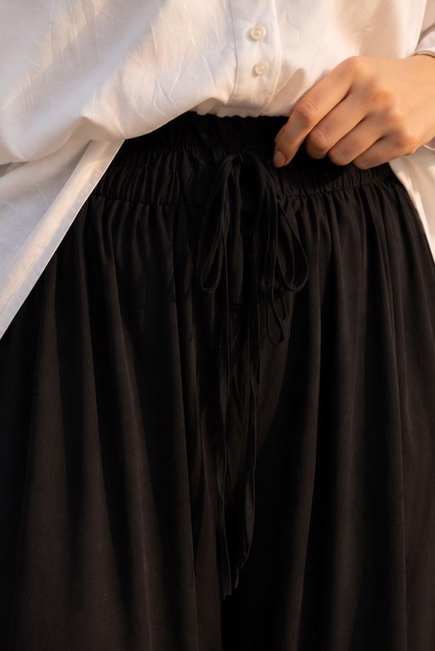 Hijab clothing BLACK VISCON WIDE LEG PANTS T 1123 - TRENDTESETTÜR