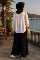 Tesettür giyim SİYAH DÖKÜMLÜ VİSKON PANTOLON T 1123