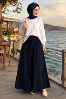 Hijab clothing NAVY BLUE VISCON WIDE LEG PANTS T 1123