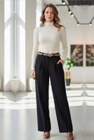 Tesettür giyim SİYAH KEMERLİ PALAZZO PANTOLON T 30051