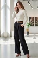 Tesettür giyim SİYAH KEMERLİ PALAZZO PANTOLON T 30051