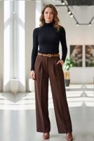 Tesettür giyim KAHVE KEMERLİ PALAZZO PANTOLON T 30051