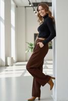 Tesettür giyim KAHVE KEMERLİ PALAZZO PANTOLON T 30051