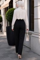 Vêtements hijab NOIR PANTALON CAROTTE TAILLE ÉLASTIQUE T 81181