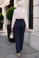 Vêtements hijab BLEU MARINE PANTALON CAROTTE TAILLE ÉLASTIQUE T 81181