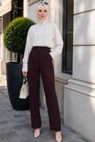 Vêtements hijab PRUNE PANTALON CAROTTE TAILLE ÉLASTIQUE T 81181