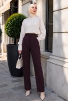 Vêtements hijab PRUNE PANTALON CAROTTE TAILLE ÉLASTIQUE T 81181