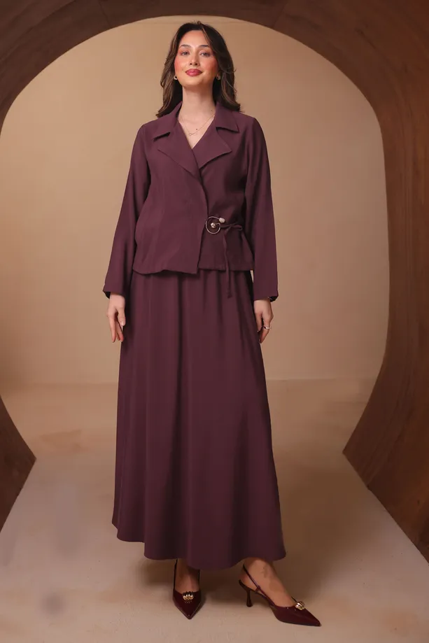 DIAGONAL FABRIC SKIRTED SUIT T 1562