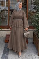 Vêtements hijab BRUN ENSEMBLE JUPE CEINTURÉE T 2922