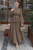 Vêtements hijab BRUN ENSEMBLE JUPE CEINTURÉE T 2922