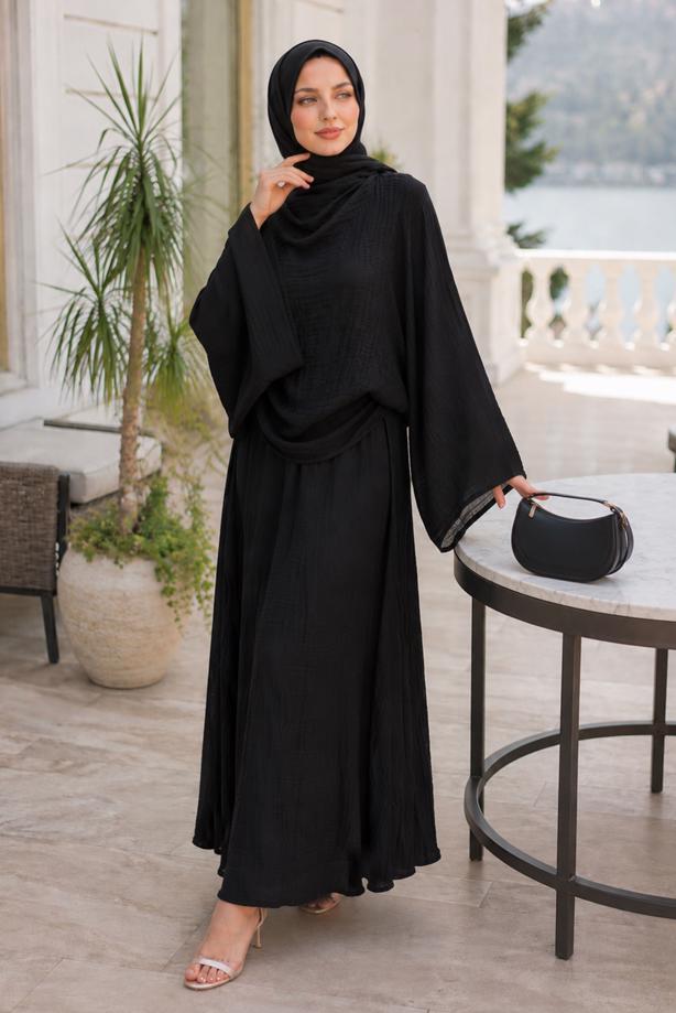 Hijab clothing  CAPE COLLAR SKIRTED SUIT T 2923 - TRENDTESETTÜR