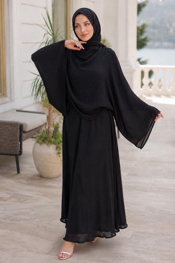 Hijab clothing  CAPE COLLAR SKIRTED SUIT T 2923 - TRENDTESETTÜR