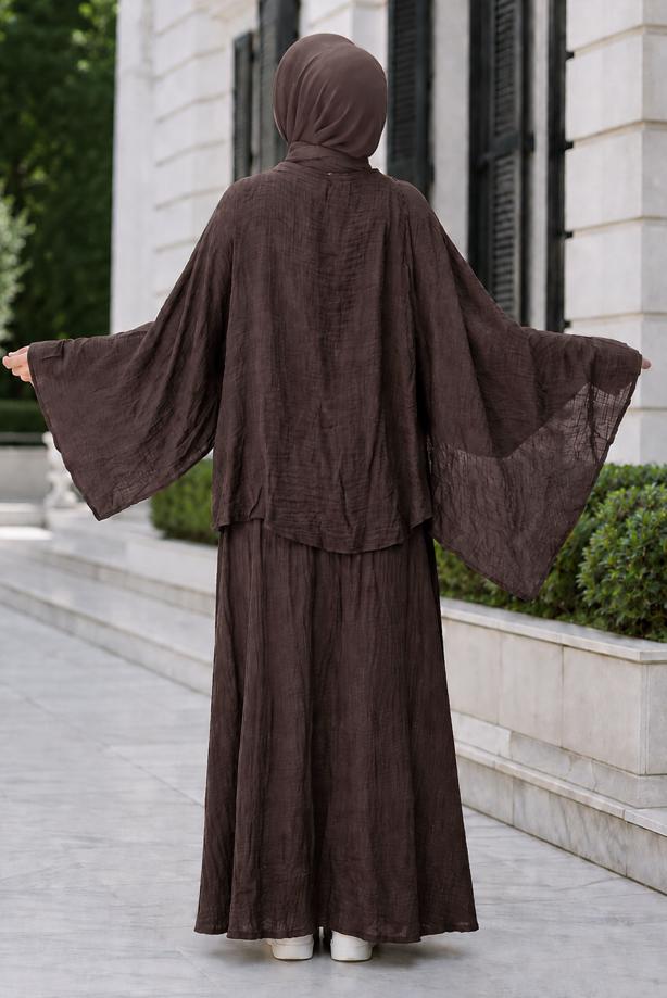 Hijab clothing  CAPE COLLAR SKIRTED SUIT T 2923 - TRENDTESETTÜR